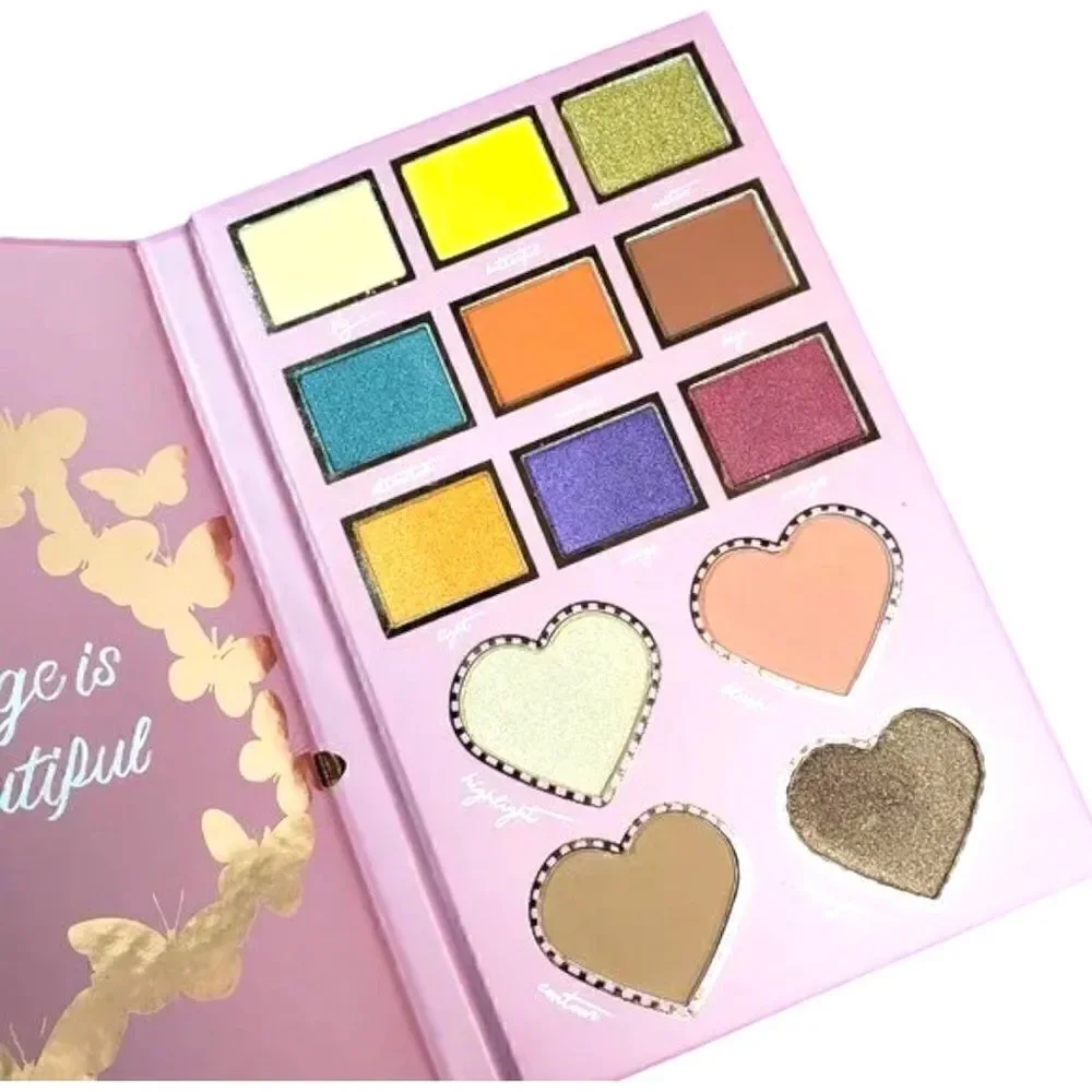 COLOR CENTRAL FLUTTER EYE & FACE PALETTE -Eyeshadow, Highlight, Blush, C…